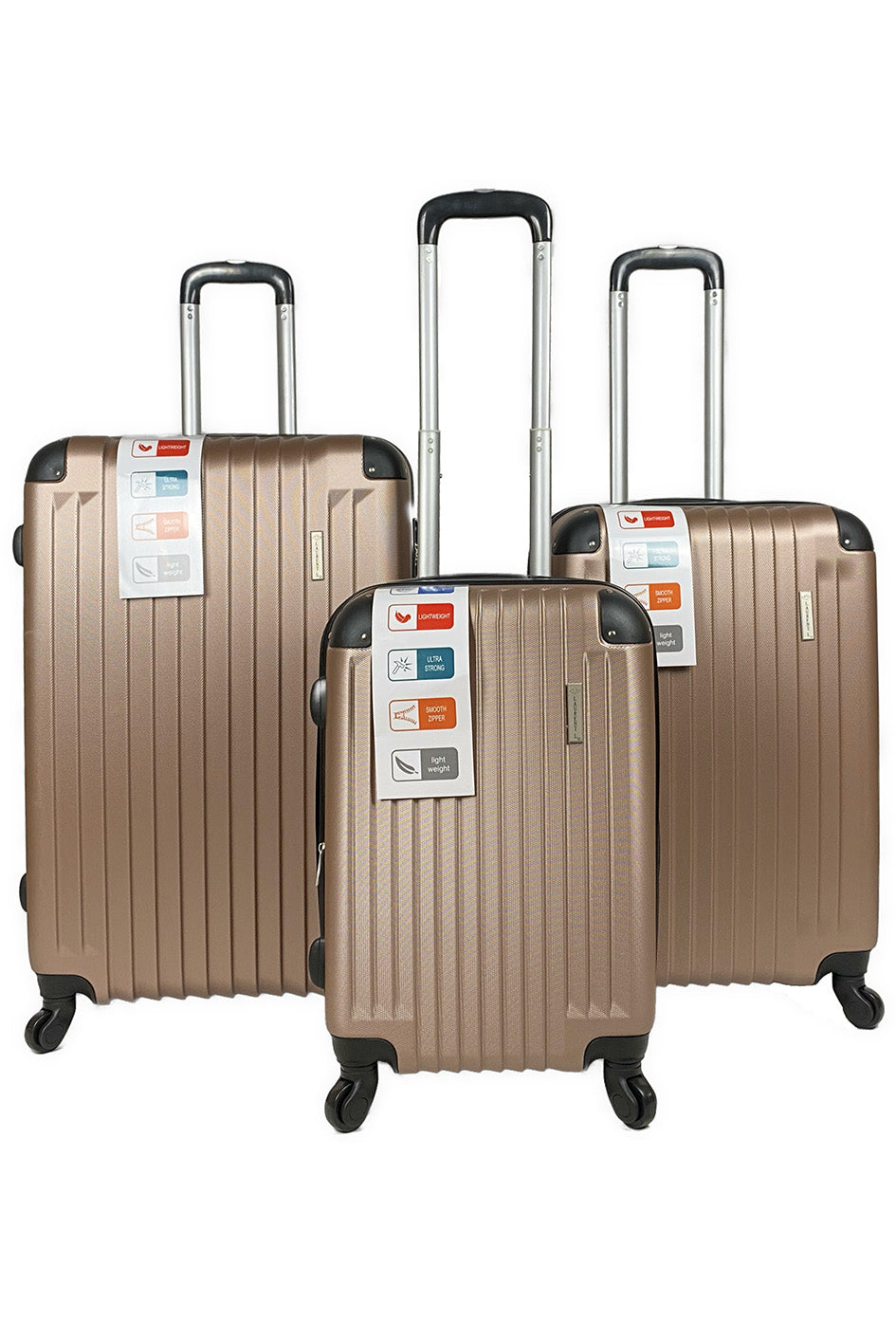 SHIELD : Lot de 3 valises en ABS renforcé. Extenssible