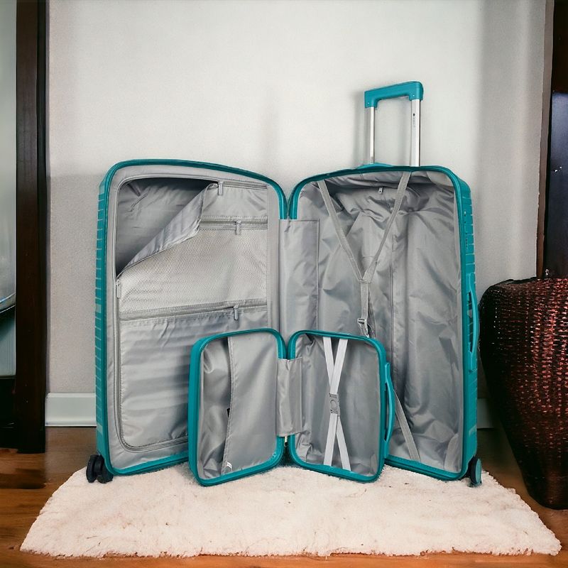 DAWN : lot de 3 valises et 1 vanity case en polypropylène incassable.