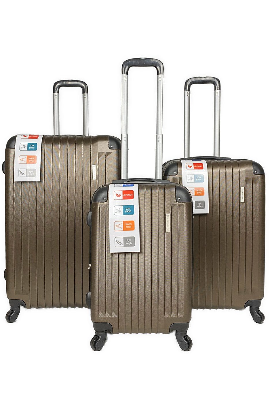 SHIELD : Lot de 3 valises en ABS renforcé. Extenssible