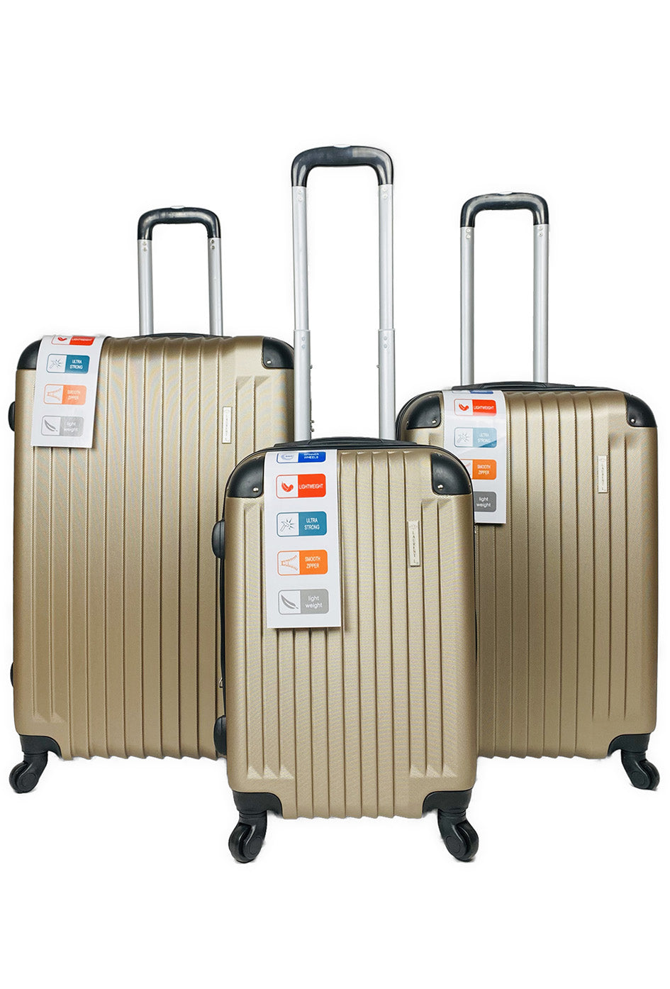 SHIELD : Lot de 3 valises en ABS. Extenssible