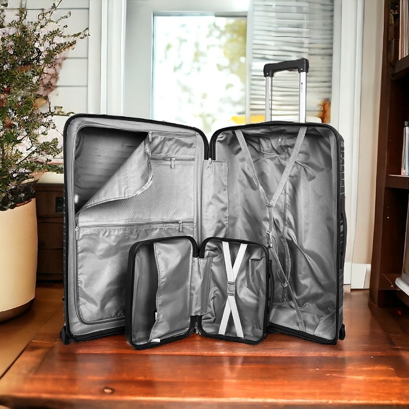 DAWN : lot de 3 valises et 1 vanity case en polypropylène incassable.