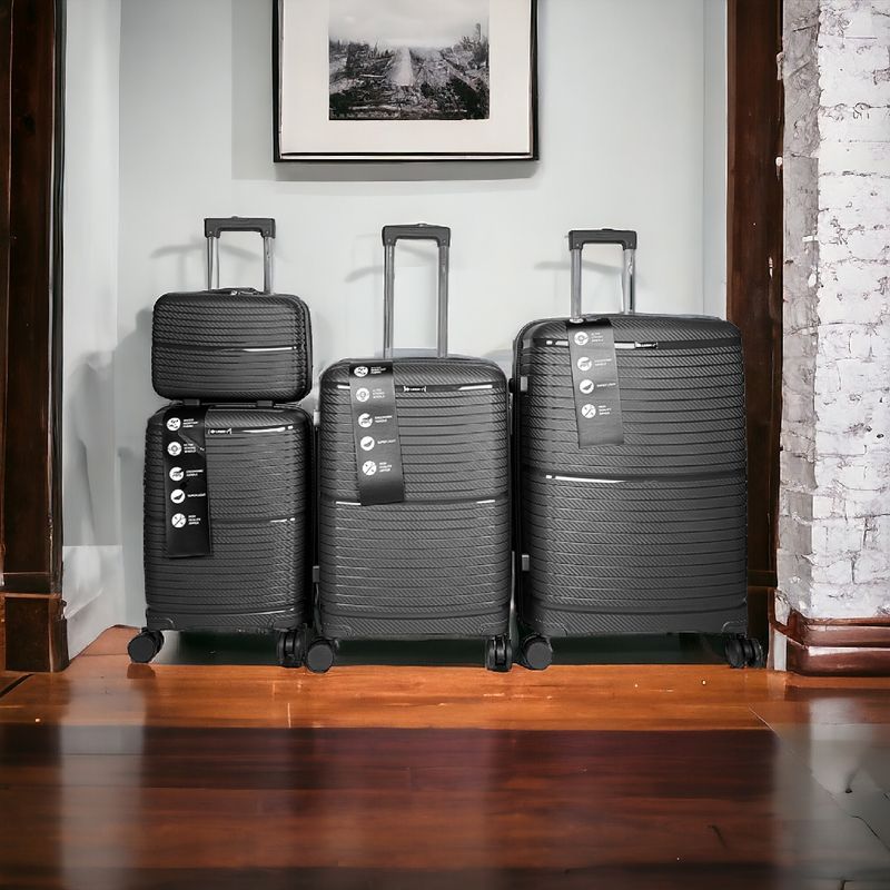 DAWN : lot de 3 valises et 1 vanity case en polypropylène incassable.