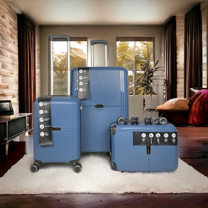 EARTH, lot de 3 valises en polypropylène RECYCLE. PE24 (BG)