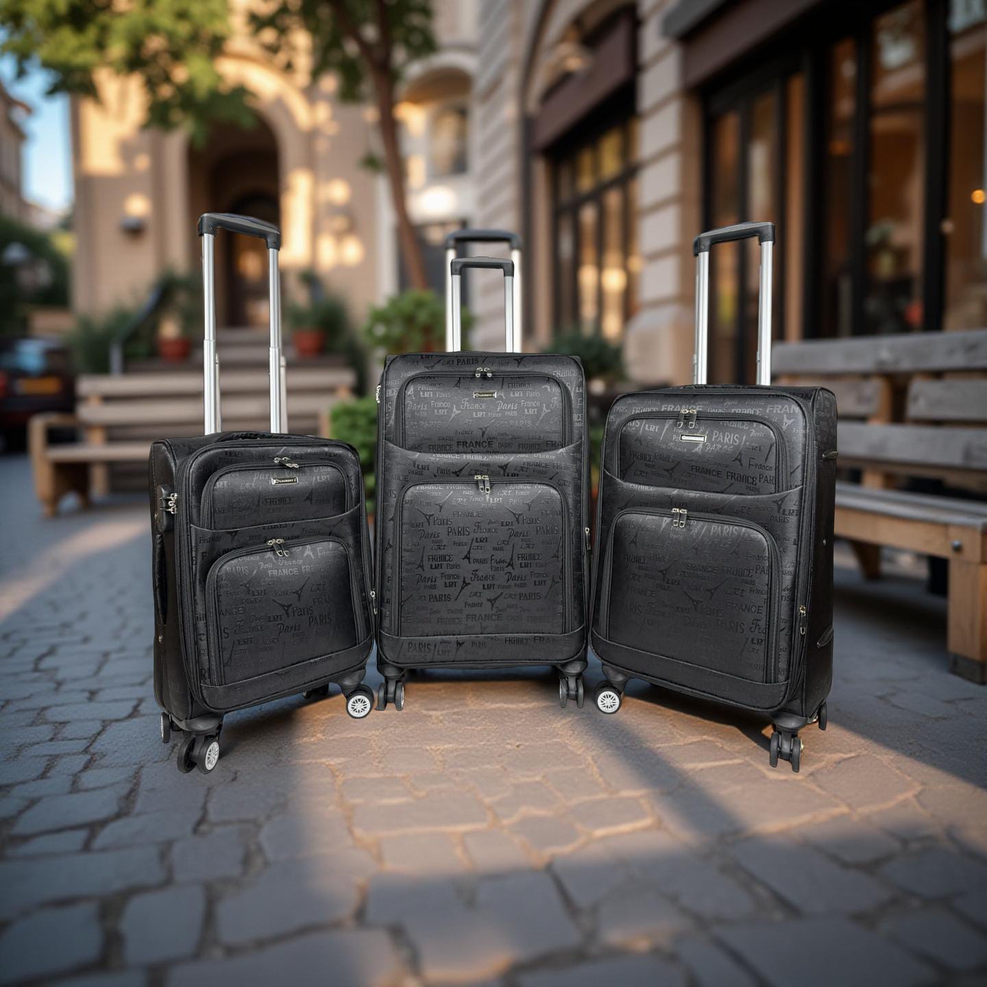 Grande valises tissu set 3